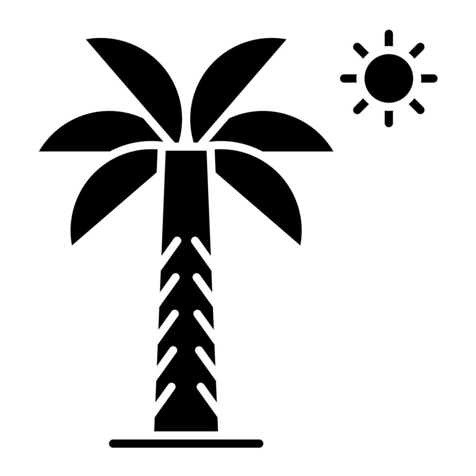 Wüste Oase Vektor Symbol