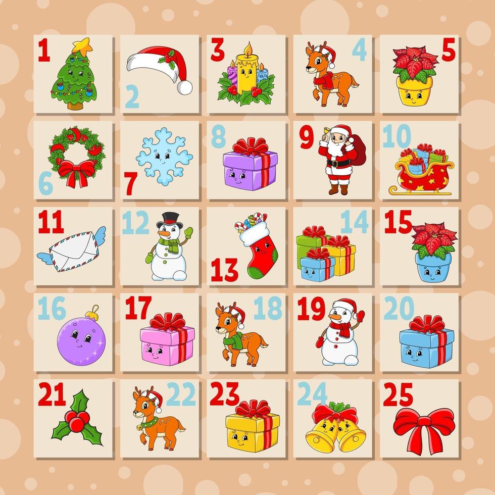 Adventskalender für Kinder vektor