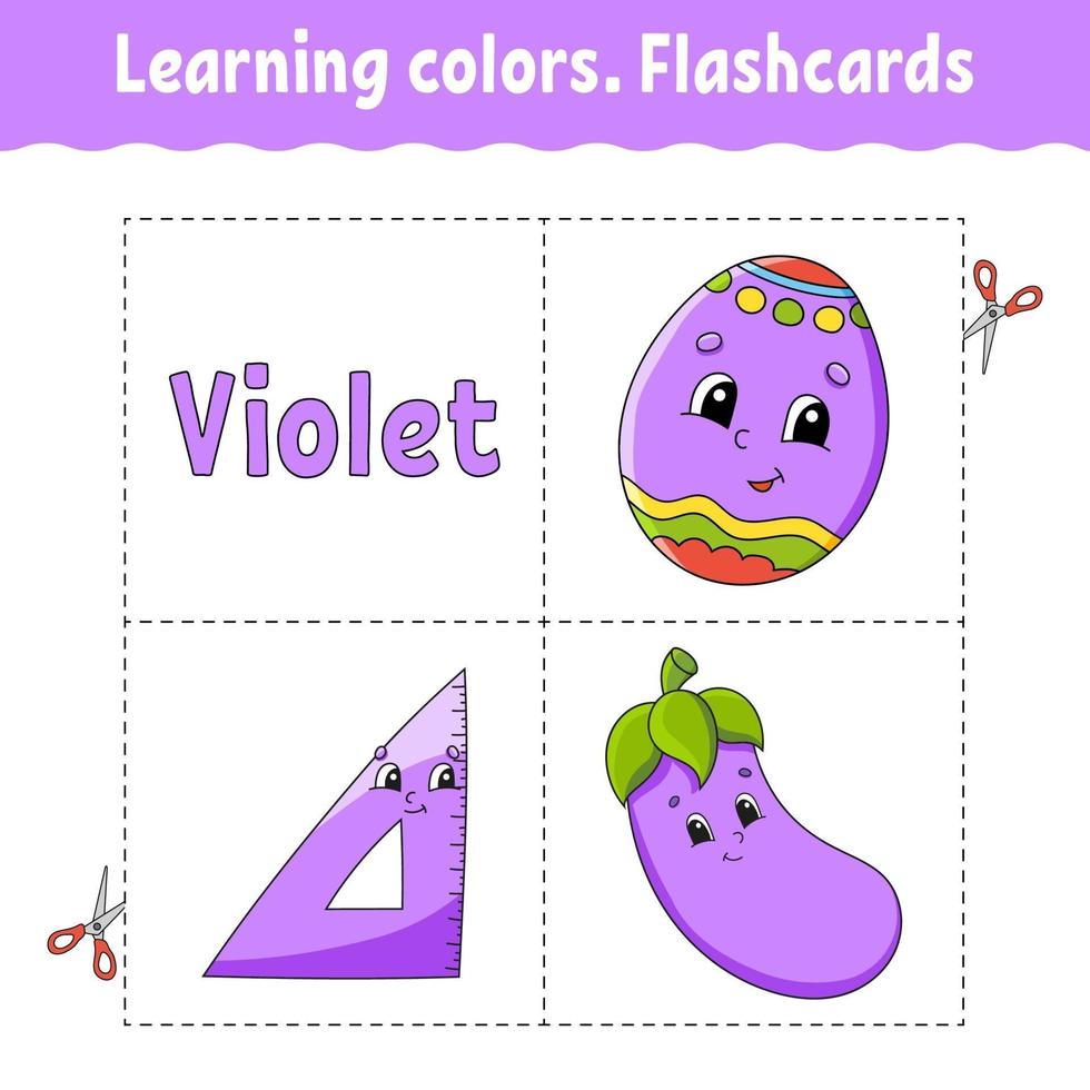 Farben lernen. Logik-Puzzle für Kinder. Arbeitsblatt zur Entwicklung von Bildung. Lernspiel. Aktivitätsseite. einfache flache isolierte Vektorillustration im niedlichen Karikaturstil. vektor