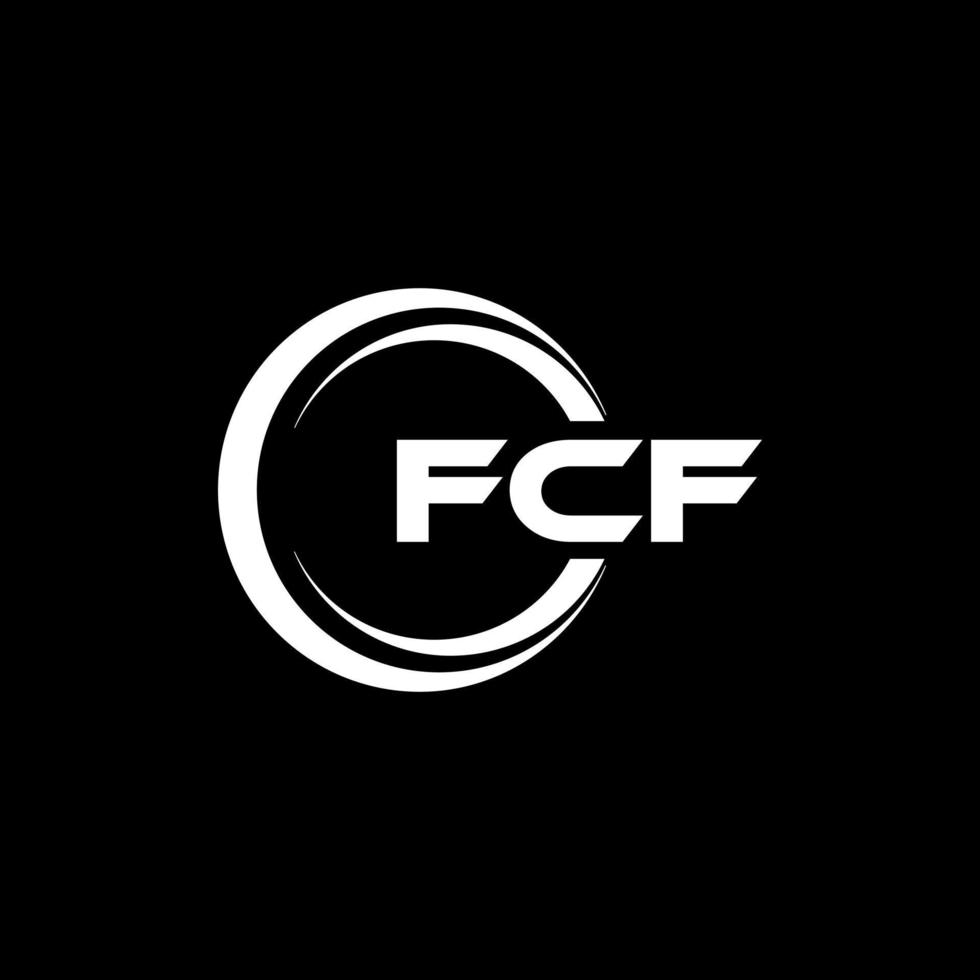fcf brev logotyp design i illustration. vektor logotyp, kalligrafi mönster för logotyp, affisch, inbjudan, etc.