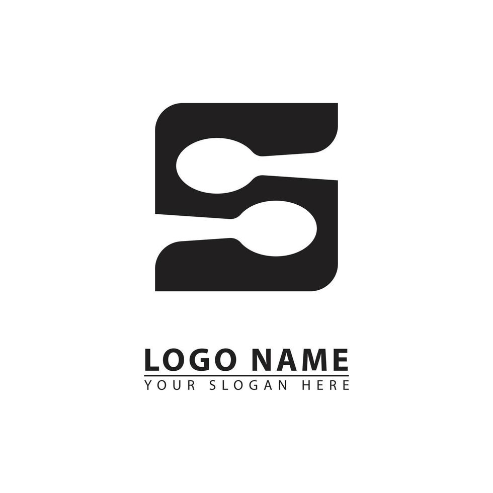 brev s och sked vektor logotyp ikon.