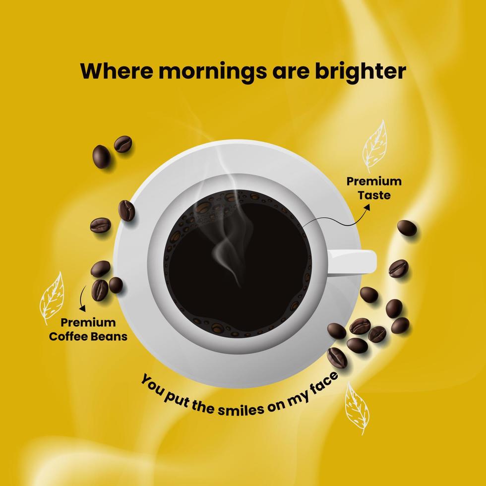 realistisch Kaffee Poster Werbung vektor