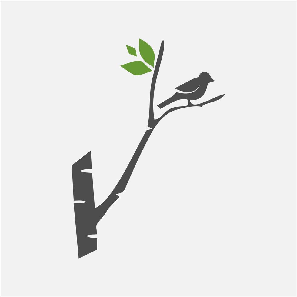 natur belysande små fågel på träd gren vektor