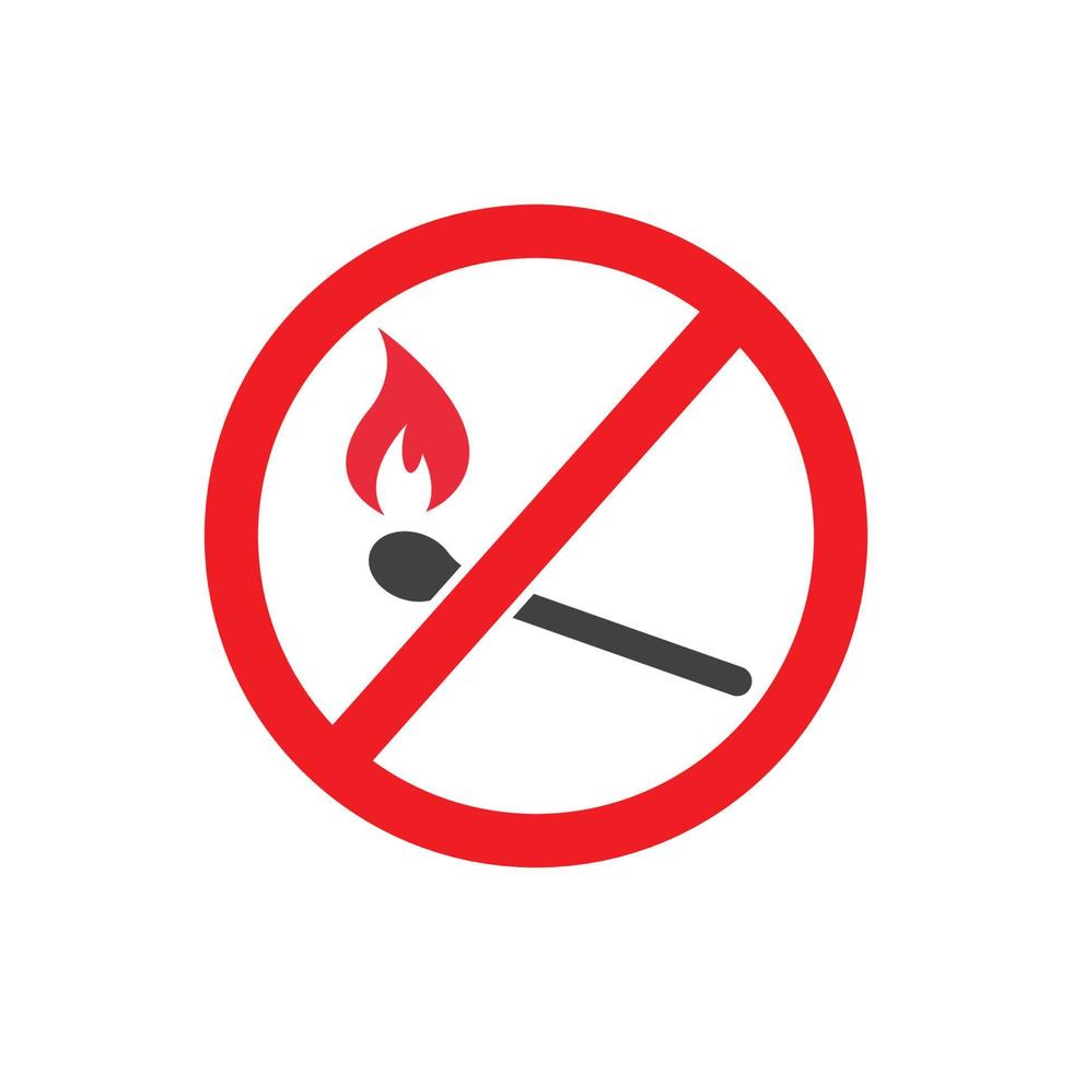 förbud brand tecken vektor illustration