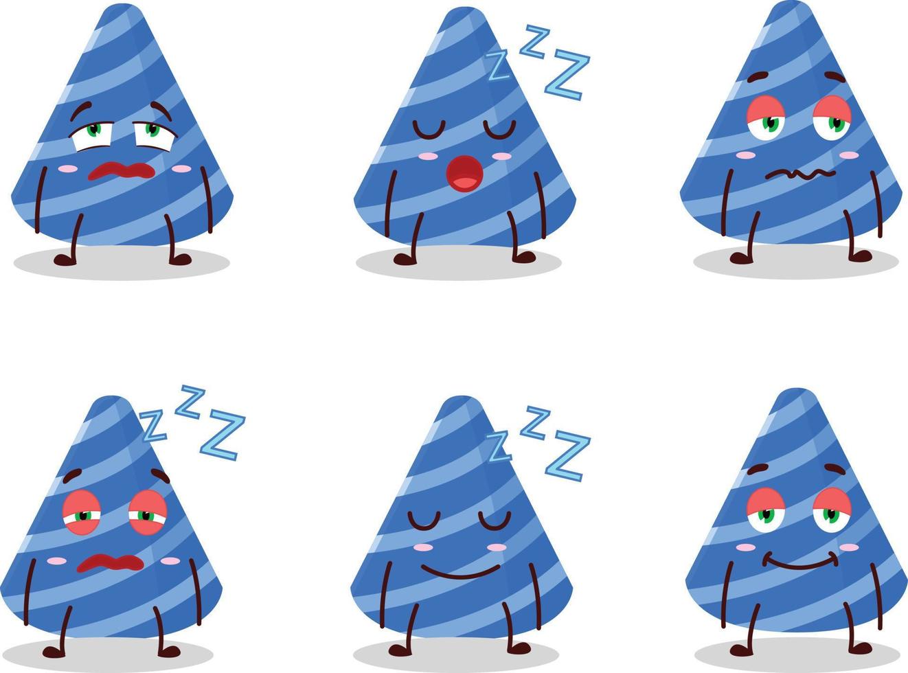 Karikatur Charakter von Party Hut mit schläfrig Ausdruck vektor