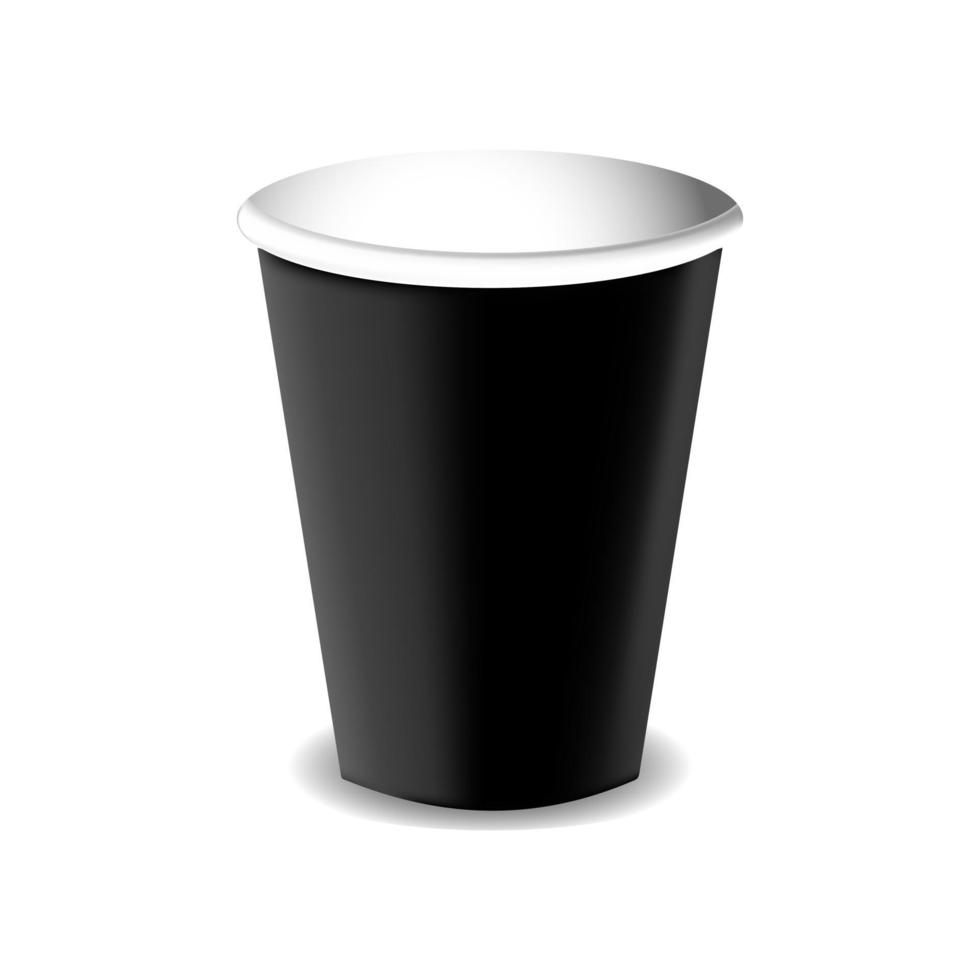 realistisch schwarz Papier Kaffee Tasse. - - Vektor. vektor