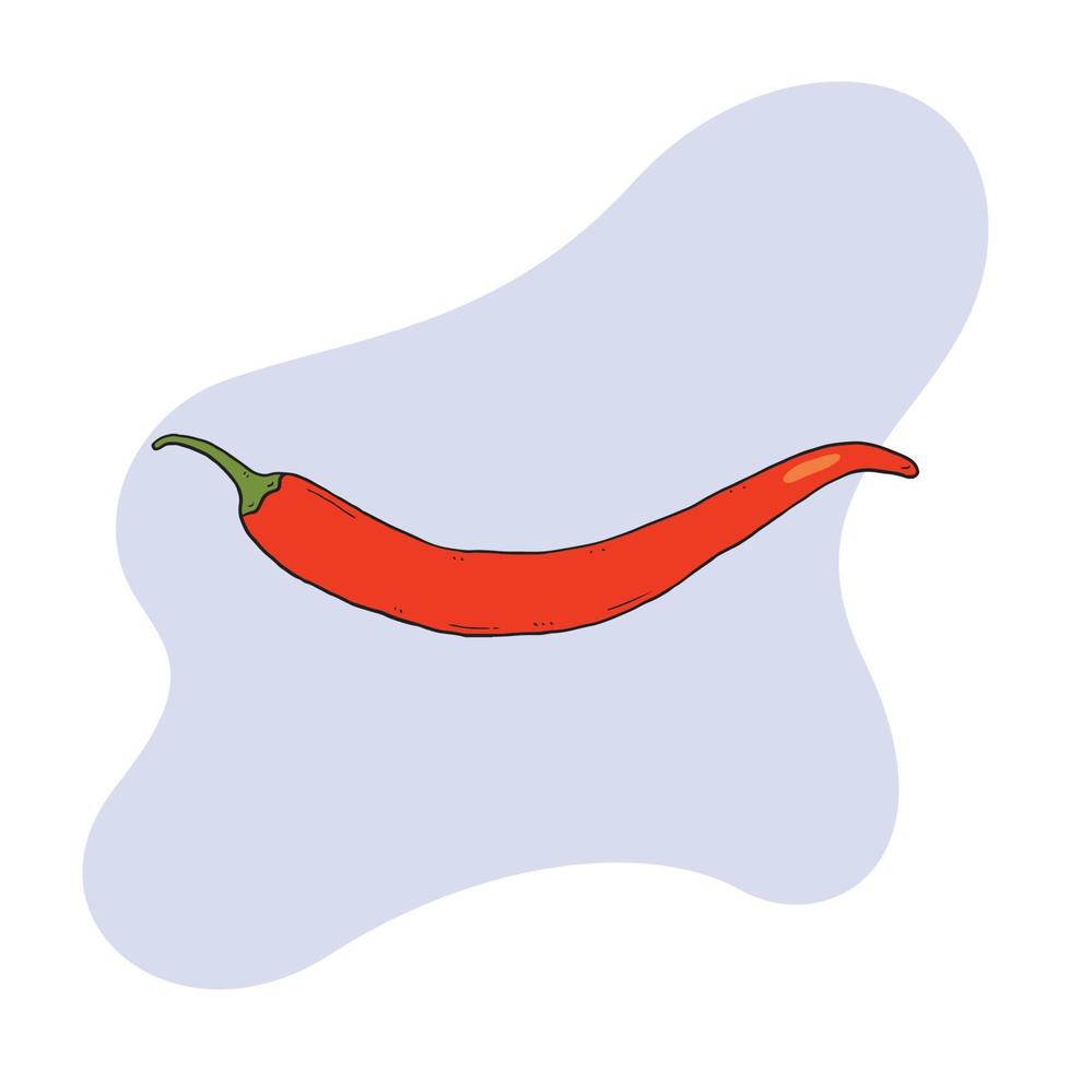 röd chilipeppar med stjälkar vektor