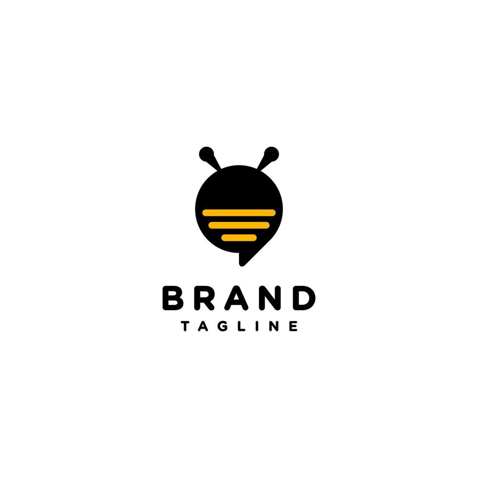 exklusiv Logo Vorlagen zum Netzwerk Anbieter repräsentiert im Botschaft Symbole mit Biene Köpfe. Biene Symbol geformt Blase Text Logo Design. vektor