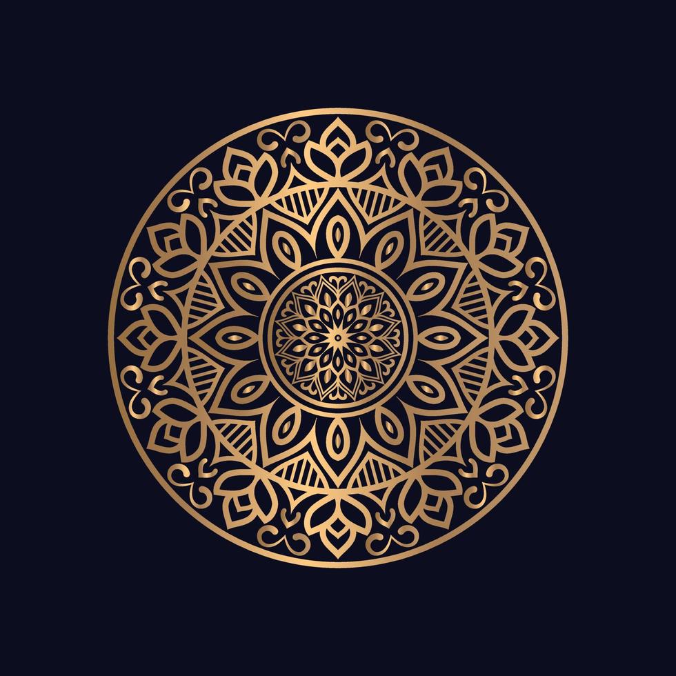golden Blumen- Mandala Hintergrund Design kostenlos Vektor