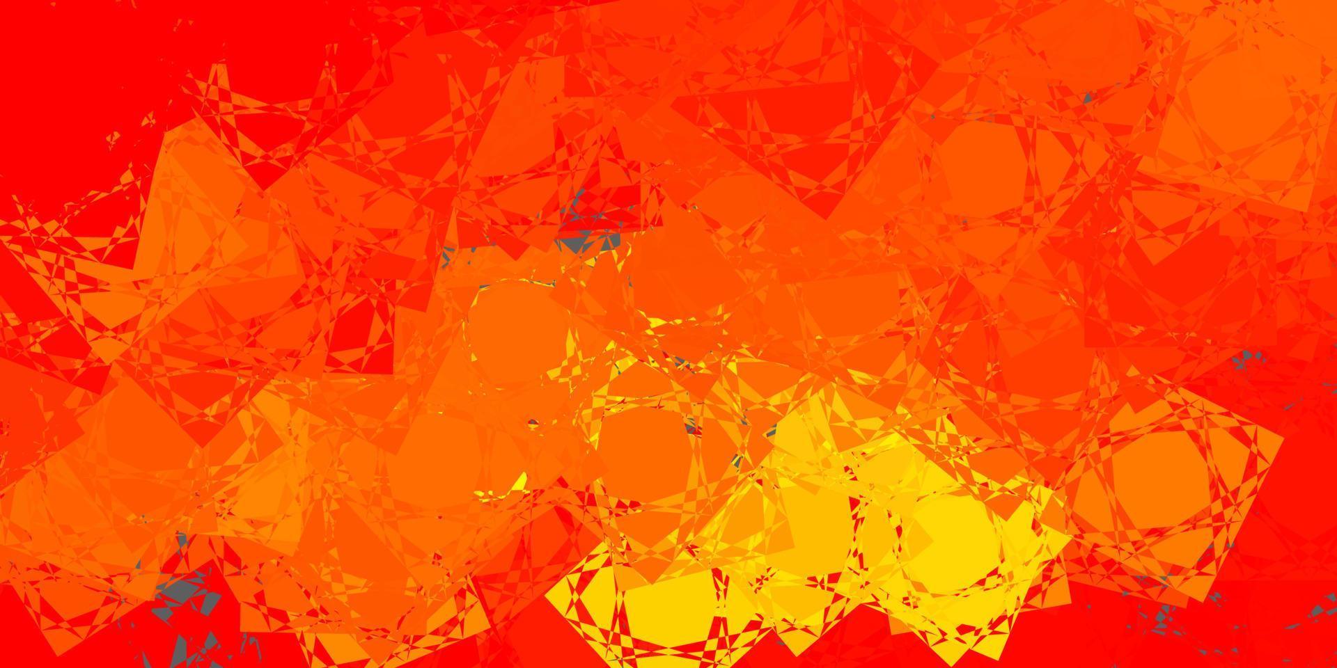 ljus orange vektor bakgrund med trianglar, linjer.