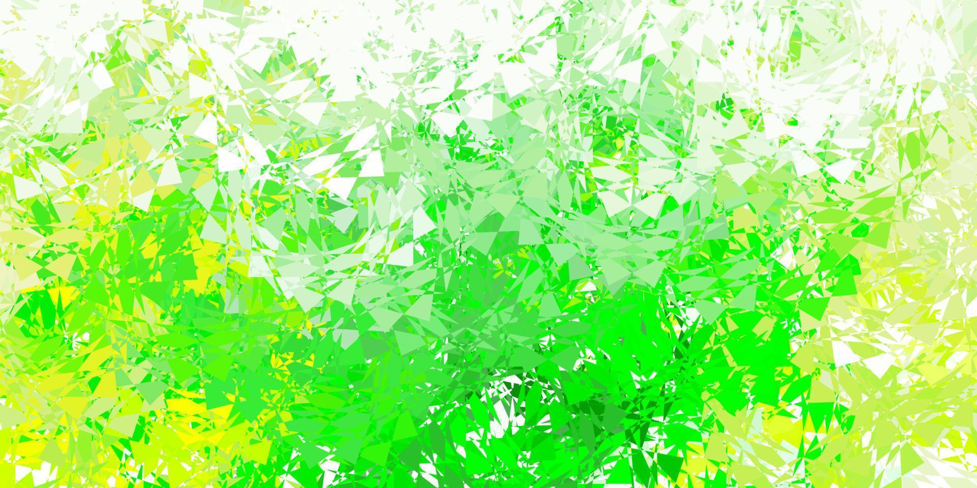 hellgrüner, gelber Vektorhintergrund mit polygonalen Formen. vektor