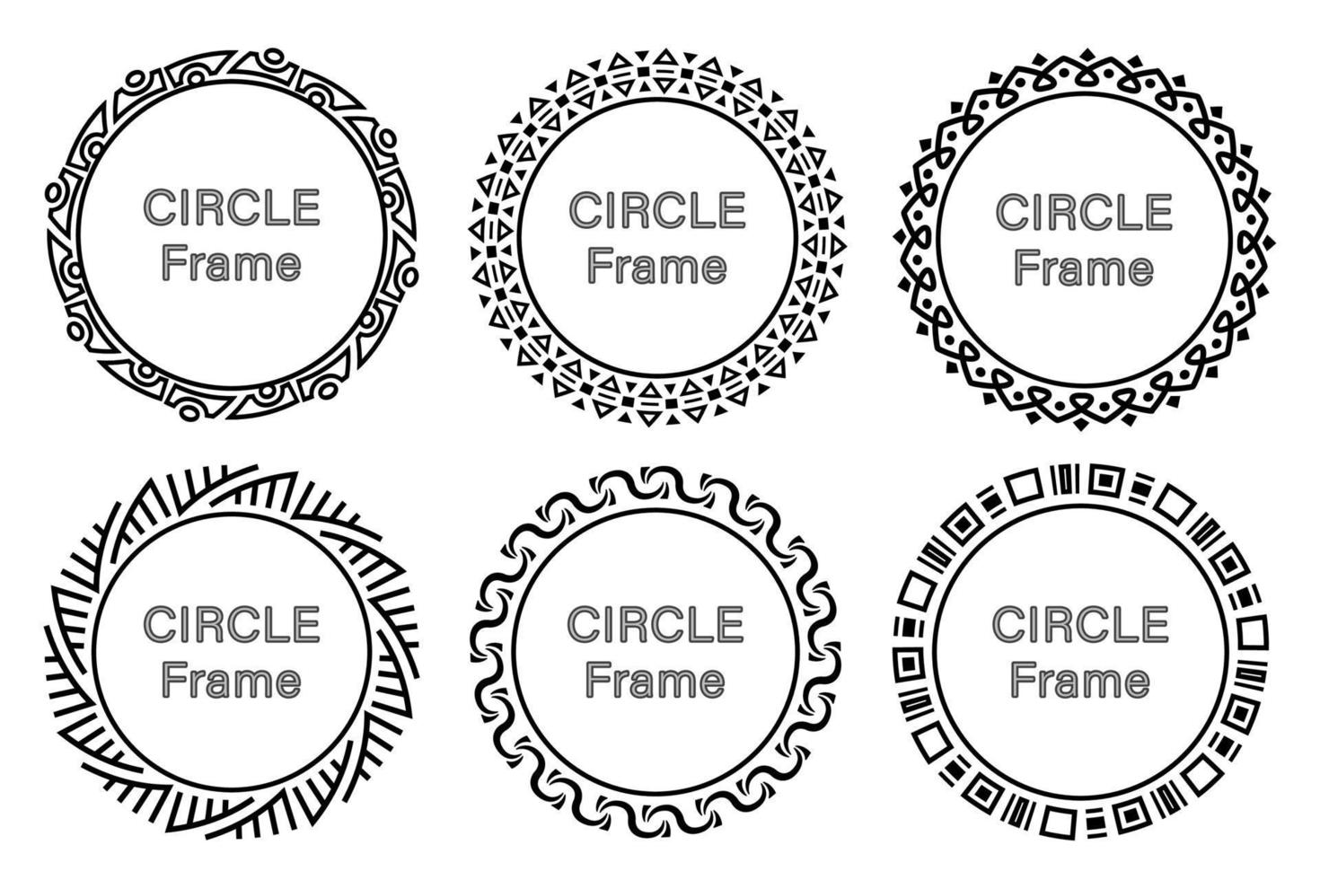 abstrakt cirkel ramar uppsättning. samling av avrundad gränser. utsmyckad, lyx, elegant oval design element, kopia Plats för din text eller bild. vektor