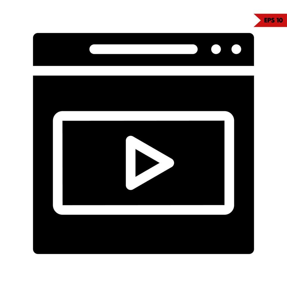 Video im Monitor Glyphe Symbol vektor
