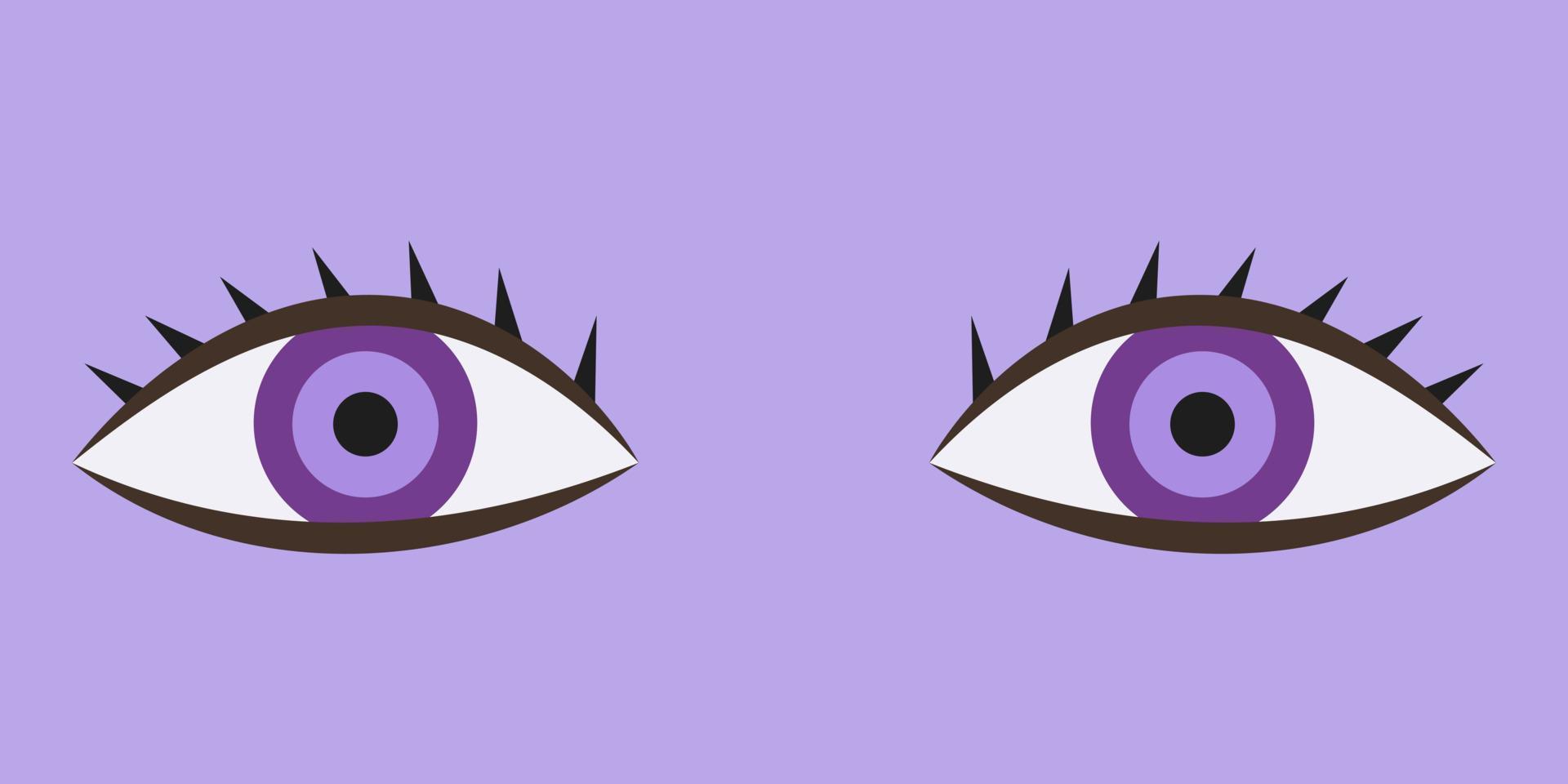 lila ögon i tecknad serie stil. vektor