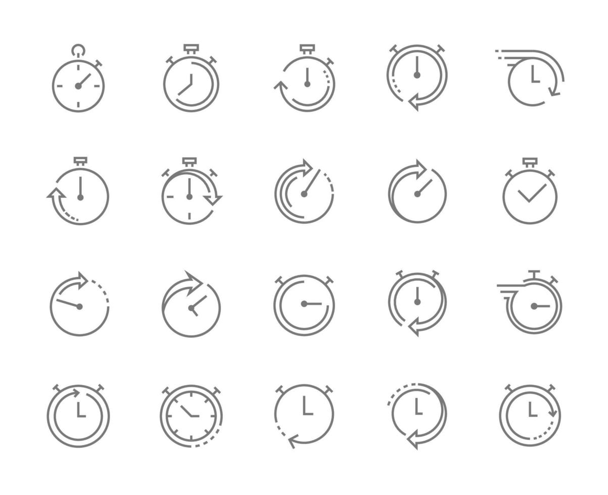 stoppur-symbol, snabbtid-ikon, express- och brådskande tjänster. redigerbar stroke. vektor