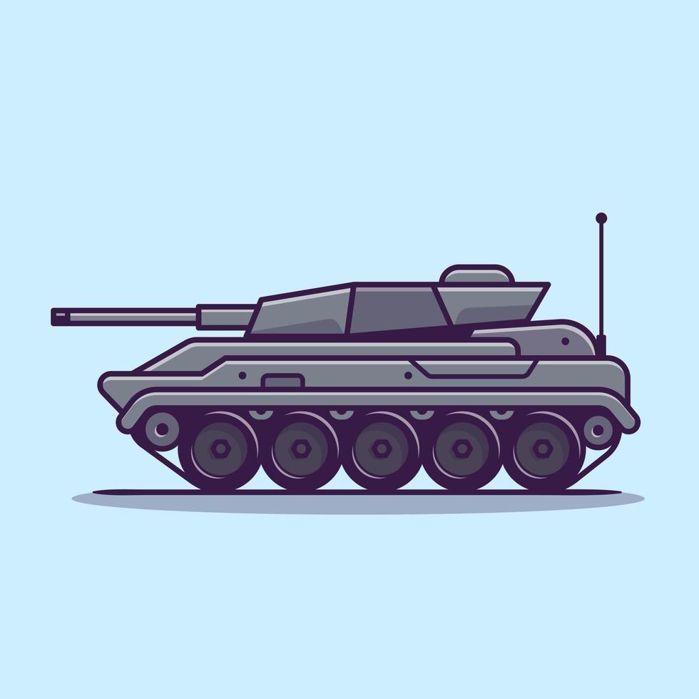 Panzer Fahrzeug Karikatur Vektor Symbol Illustration. Militär- Transport Symbol Konzept isoliert Prämie Vektor. eben Karikatur Stil