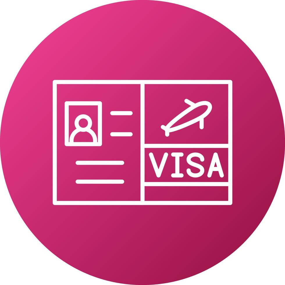 Reise Visa Symbol Stil vektor