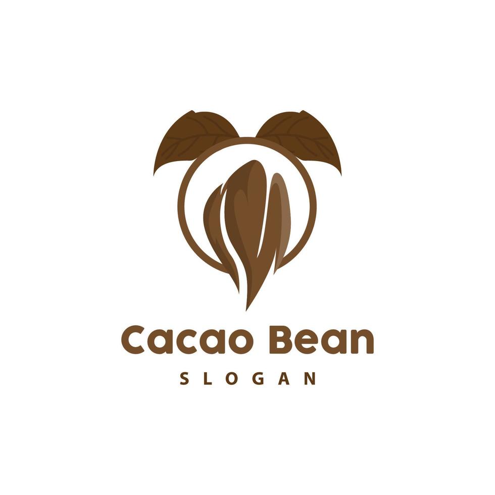 Jahrgang Kakao Logo, Kakao Obst Pflanze Logo, Schokolade Vektor zum Bäckerei, abstrakt Linie Kunst Schokolade Design