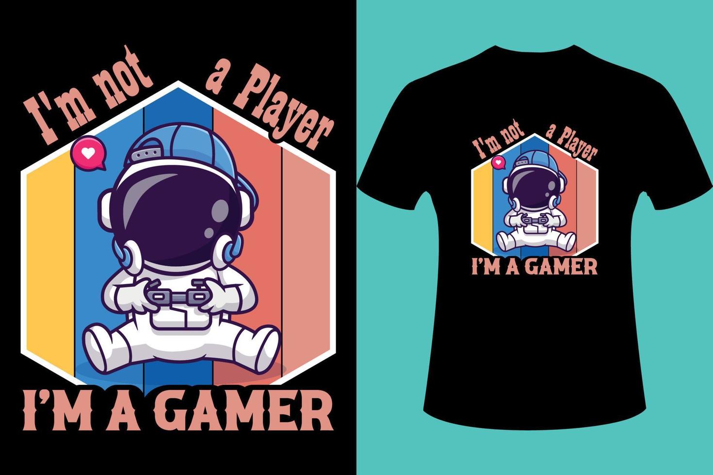 jag är inte en spelare. jag är en gamer retro gaming t-shirt design, vektor t-shirt design. vektor illustration design.