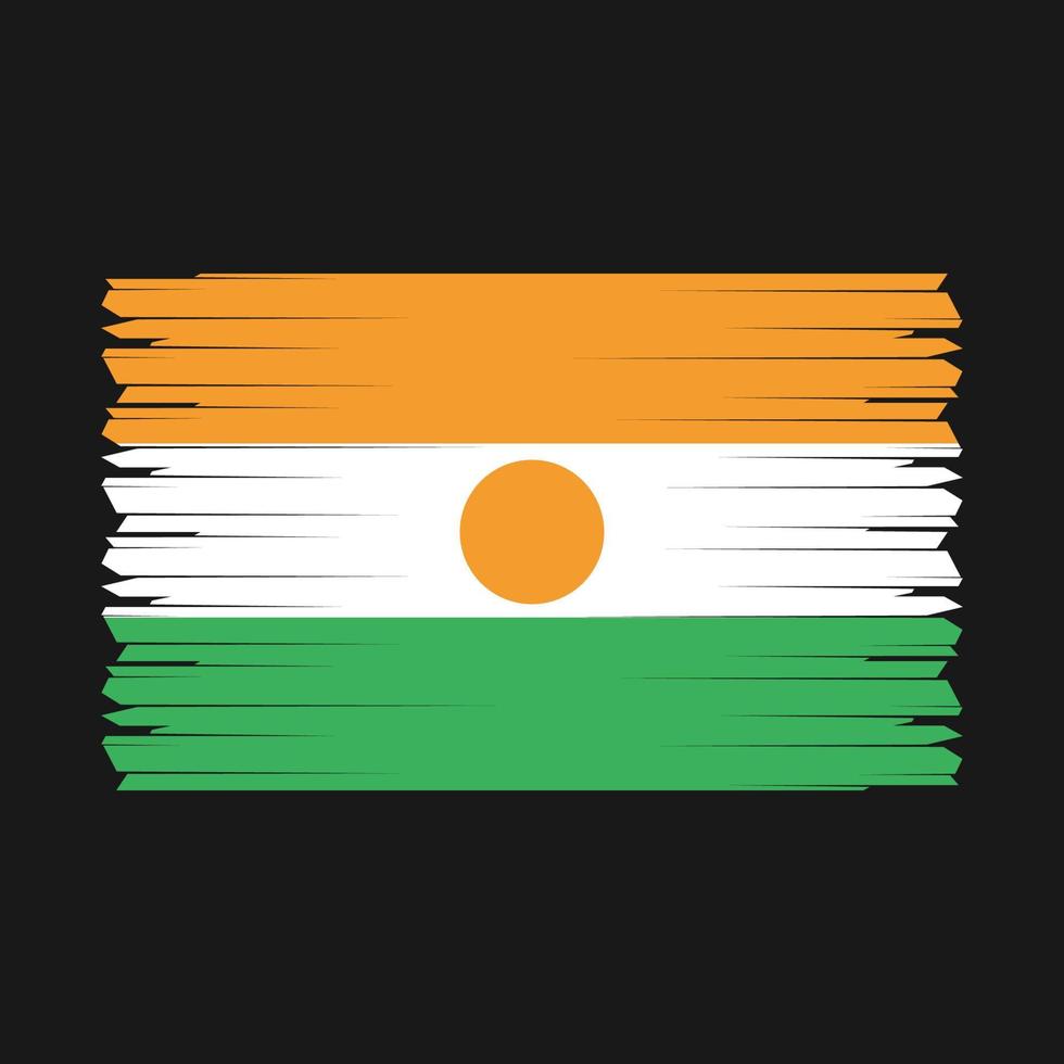 niger flagga borsta vektor