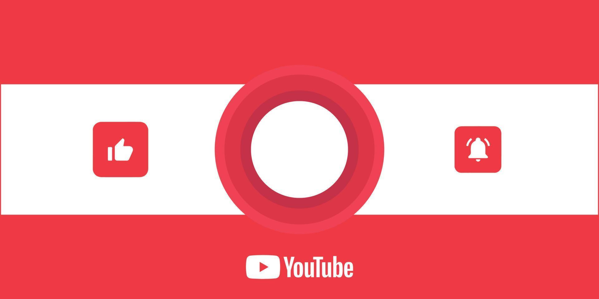 Youtube kanal namn lägre tredje. röd utsända baner för video på svart bakgrund. vektor illustration