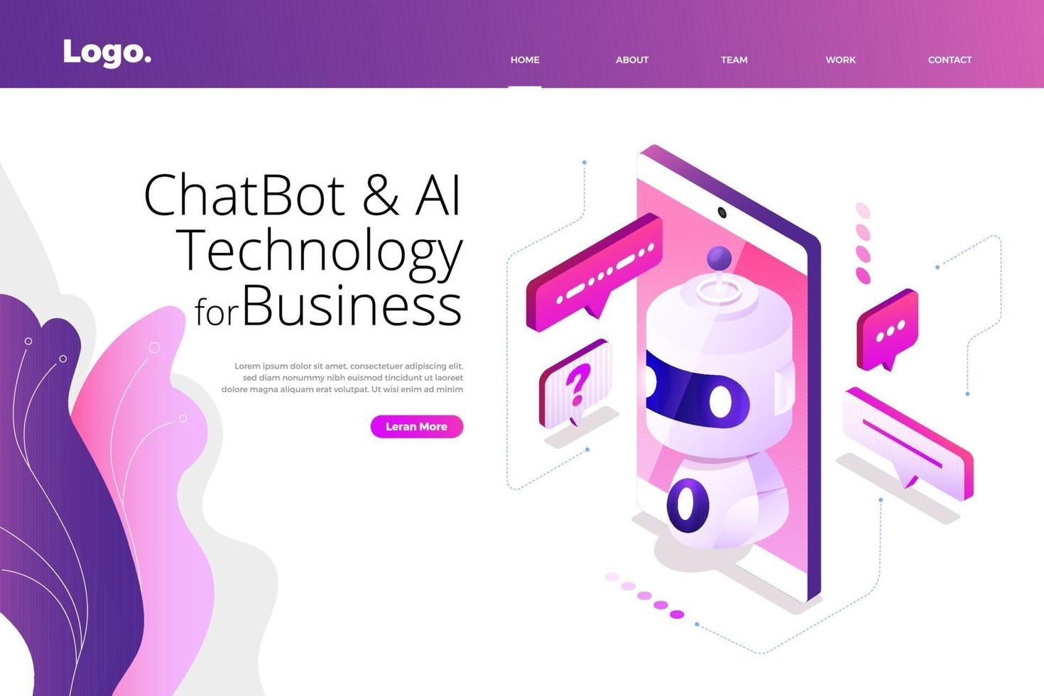 artificiell intelligens chatbot-teknik vektor