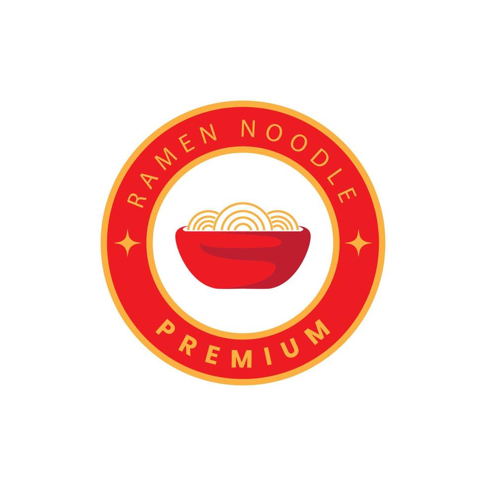 Ramen Nudel Logo Design japanisch Restaurant Chinesisch Abzeichen Vektor Symbol Symbol Illustration Vorlage