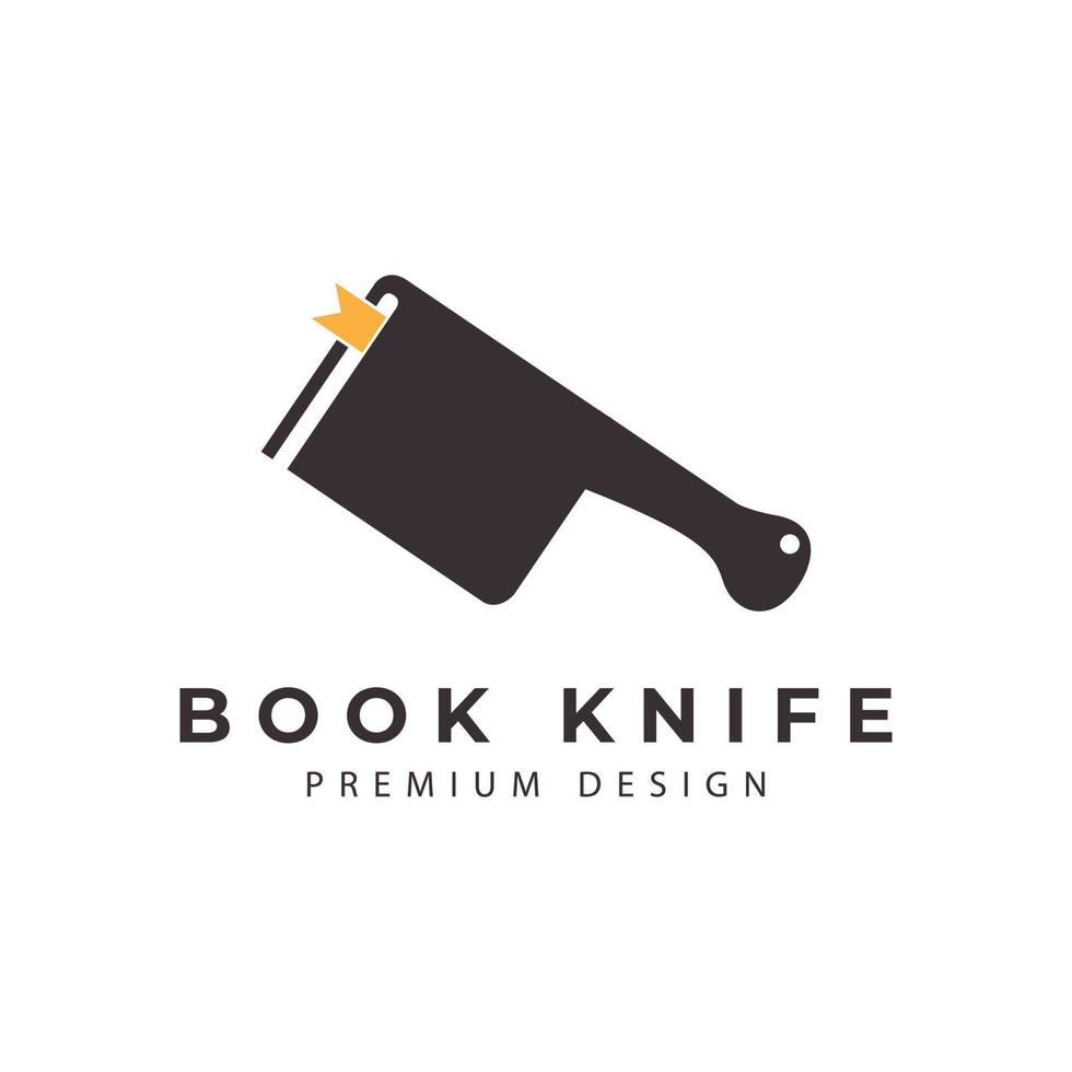 bok logotyp med kniv recept vektor ikon symbol illustration design