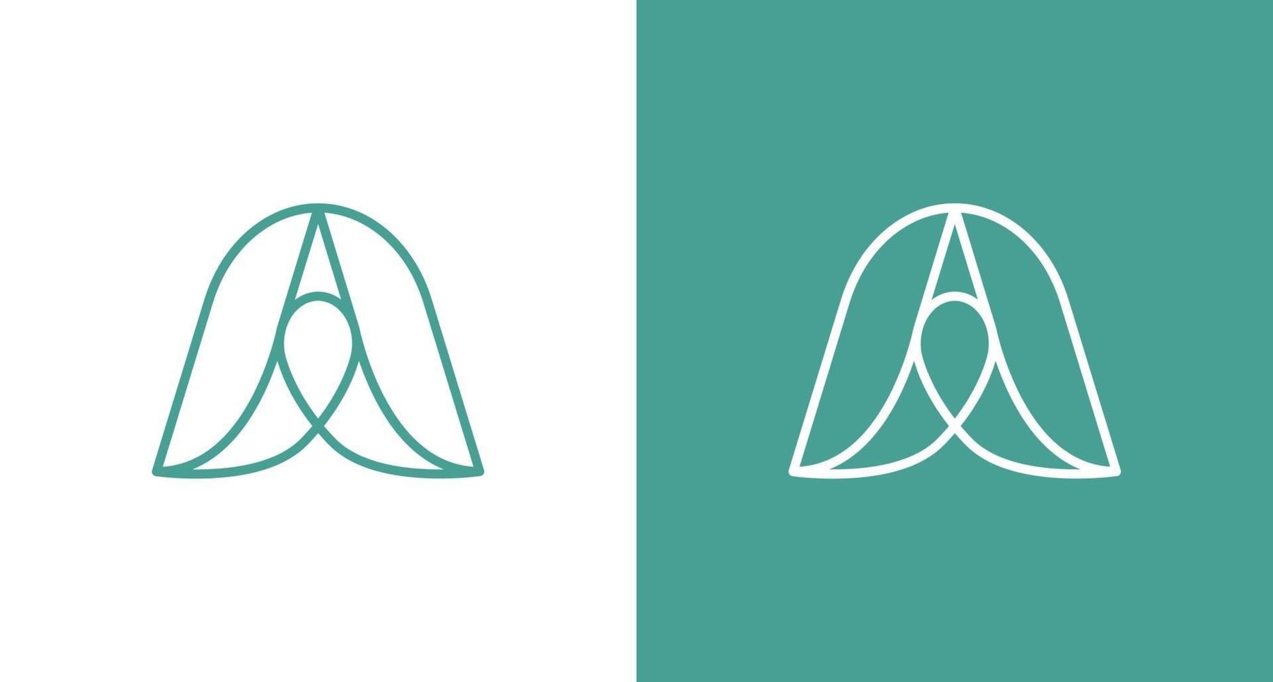 modernes schönes und minimales Buchstabe-E-Logo mit Blattelement vektor