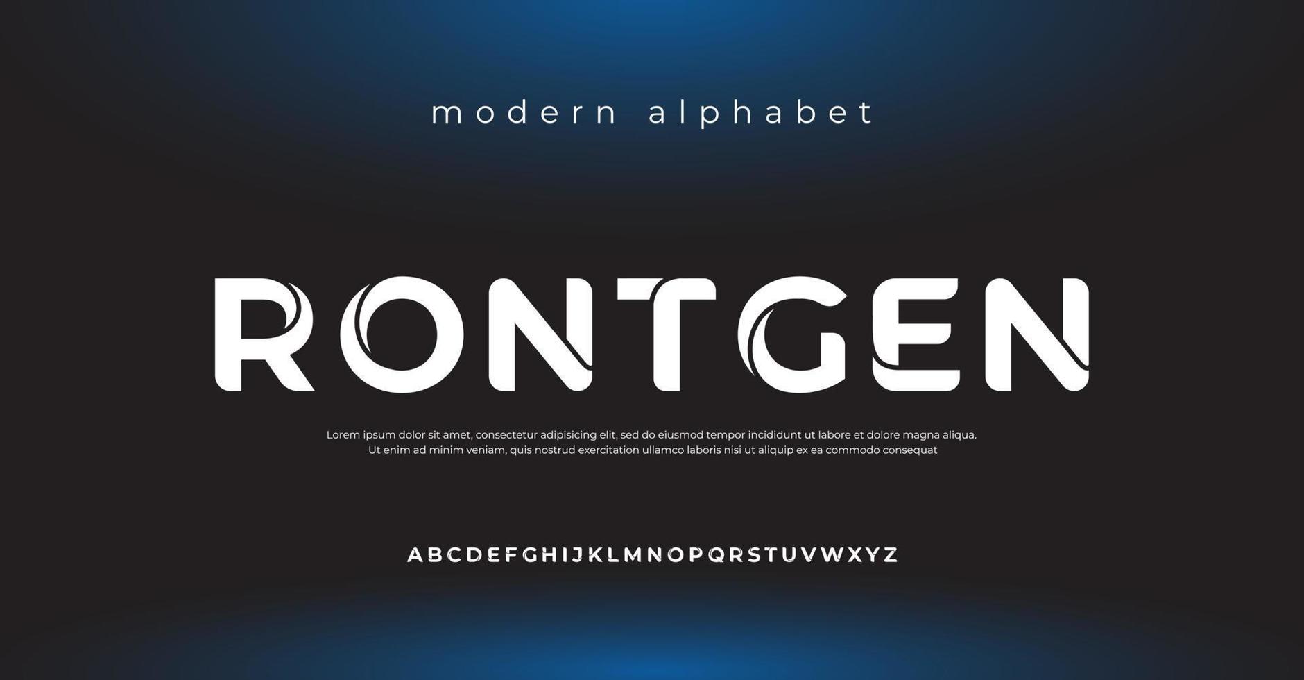 zukünftige moderne Alphabetschrift. Typografie Schriftarten im urbanen Stil für Sport, Technologie, Digital, Filmlogo-Design vektor