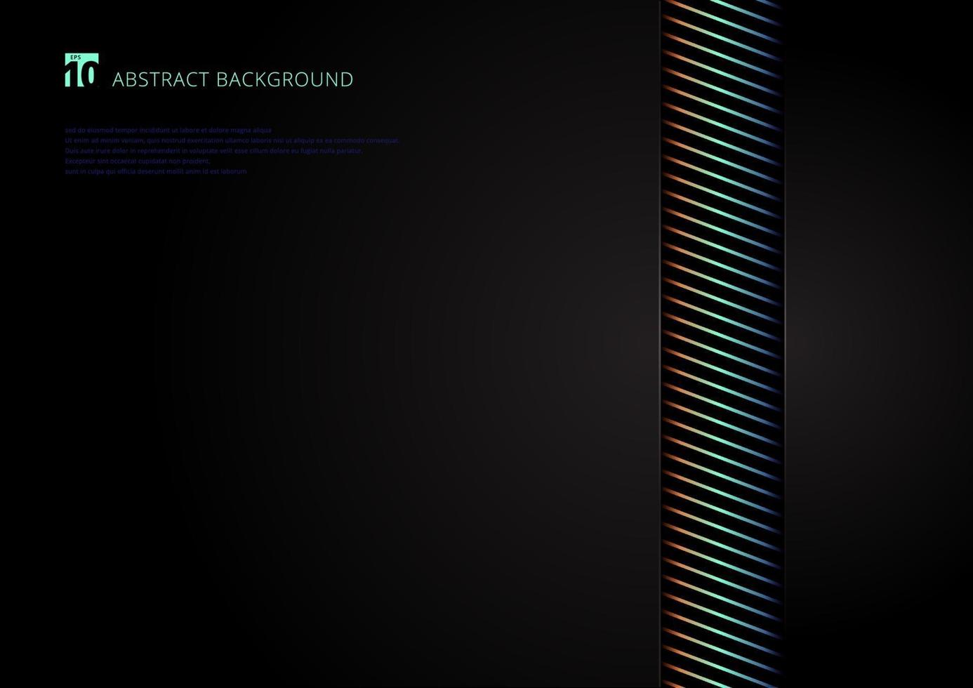 Vorlage abstrakte lebendige Streifen diagonale Linien auf schwarzem Hintergrund vektor