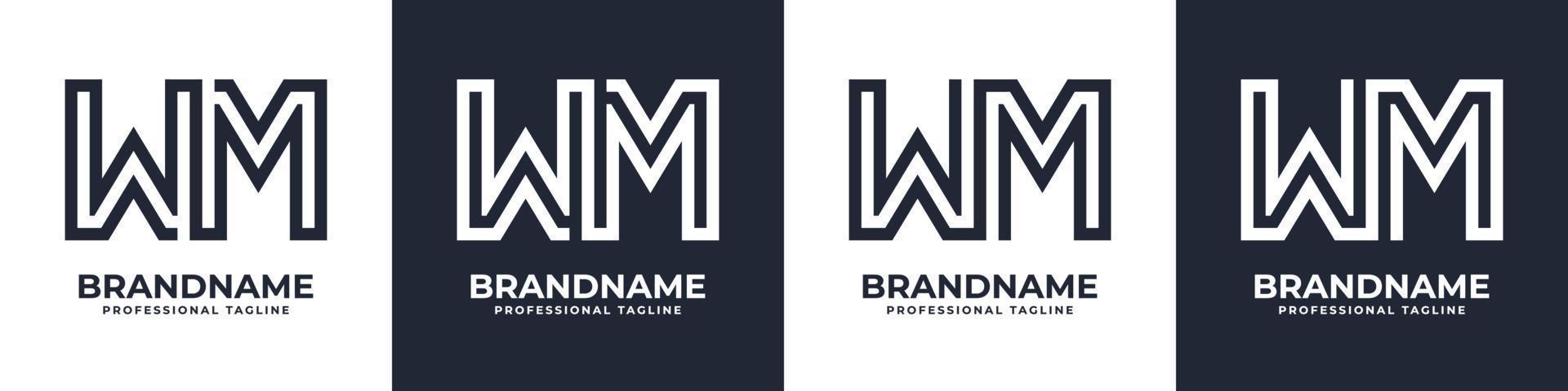 enkel wm monogram logotyp, lämplig för några företag med wm eller mw första. vektor