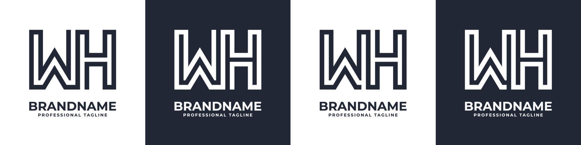 enkel wh monogram logotyp, lämplig för några företag med wh eller H w första. vektor