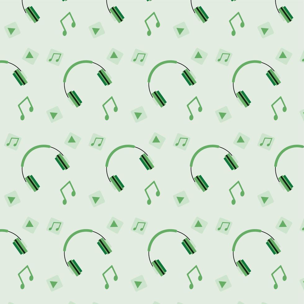 nahtlos Muster mit Kopfhörer und Musical Anmerkungen. Illustration von Musik- Muster nahtlos, Hintergrund mit Kopfhörer und Klang Symbole Design, Gekritzel Hintergrund Vektor