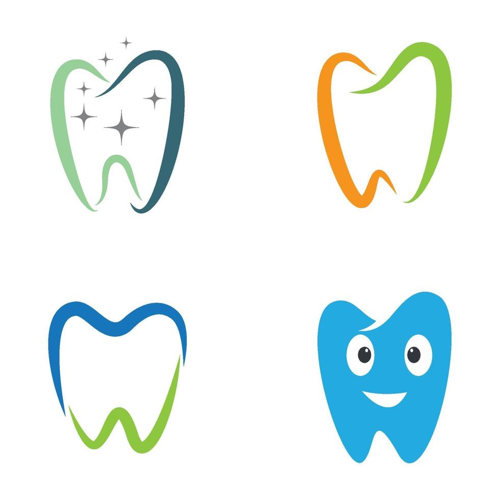Zahnpflege Logo Bilder gesetzt vektor