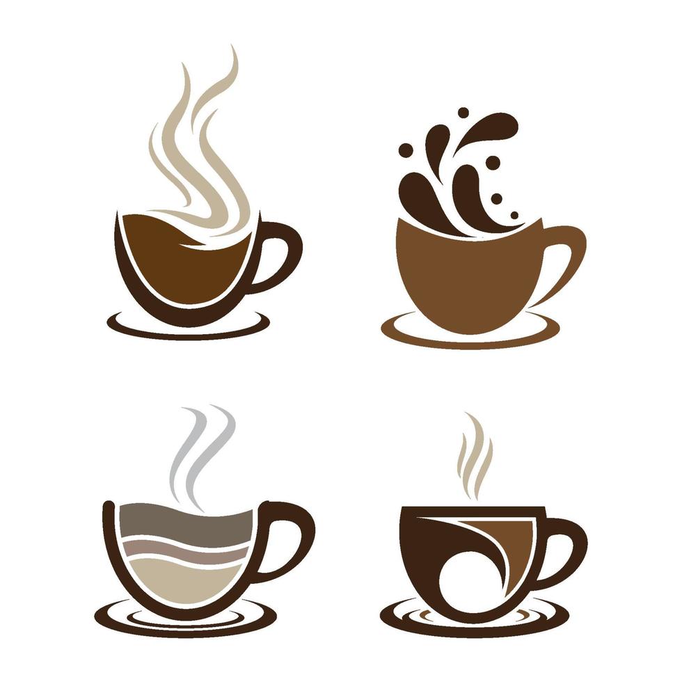 Kaffeetasse Logo Bilder gesetzt vektor