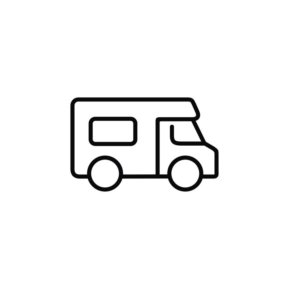 husvagn linje ikon isolerat på vit bakgrund vektor