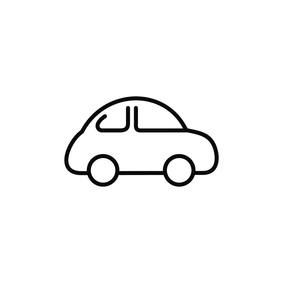 bil linje ikon isolerat på vit bakgrund vektor