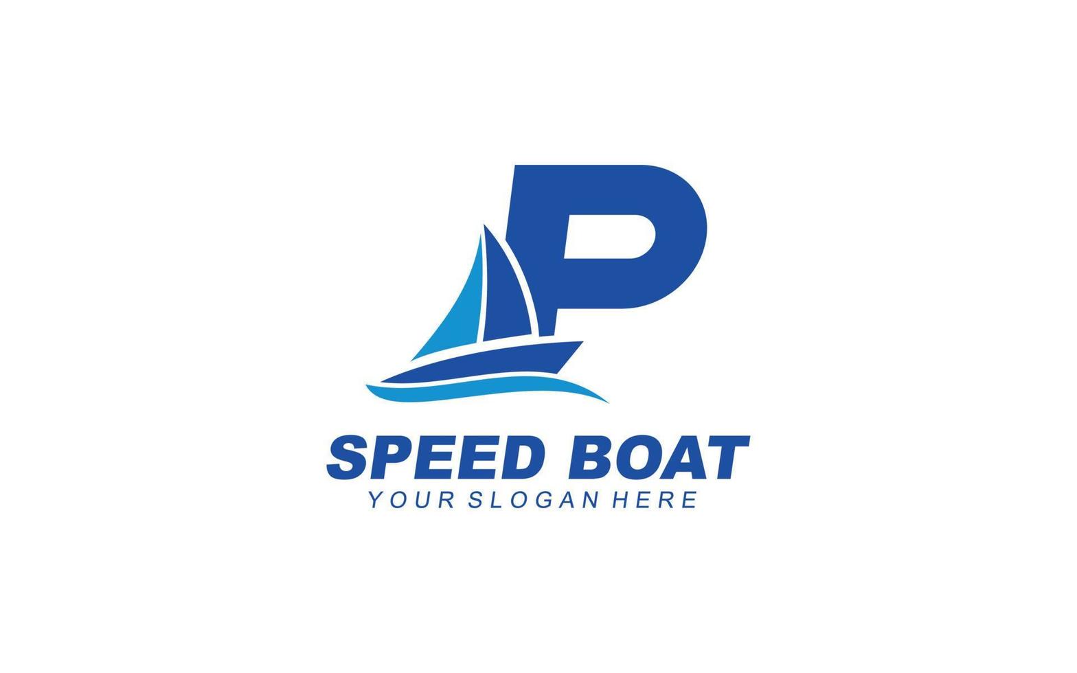 p Boot Logo Design Inspiration. Vektor Brief Vorlage Design zum Marke.