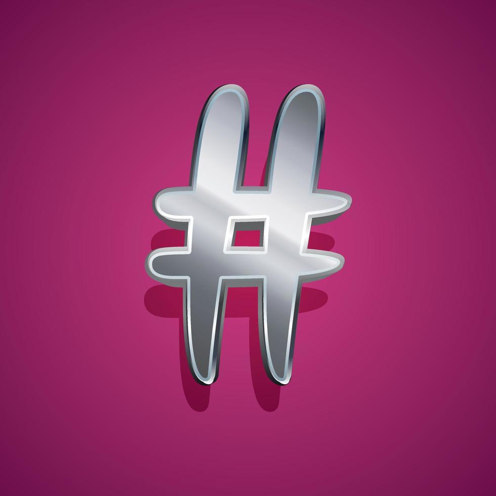 3D-Darstellung des Hashtags vektor