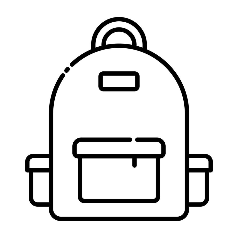 Schule Rucksack Linie Symbol. vektor