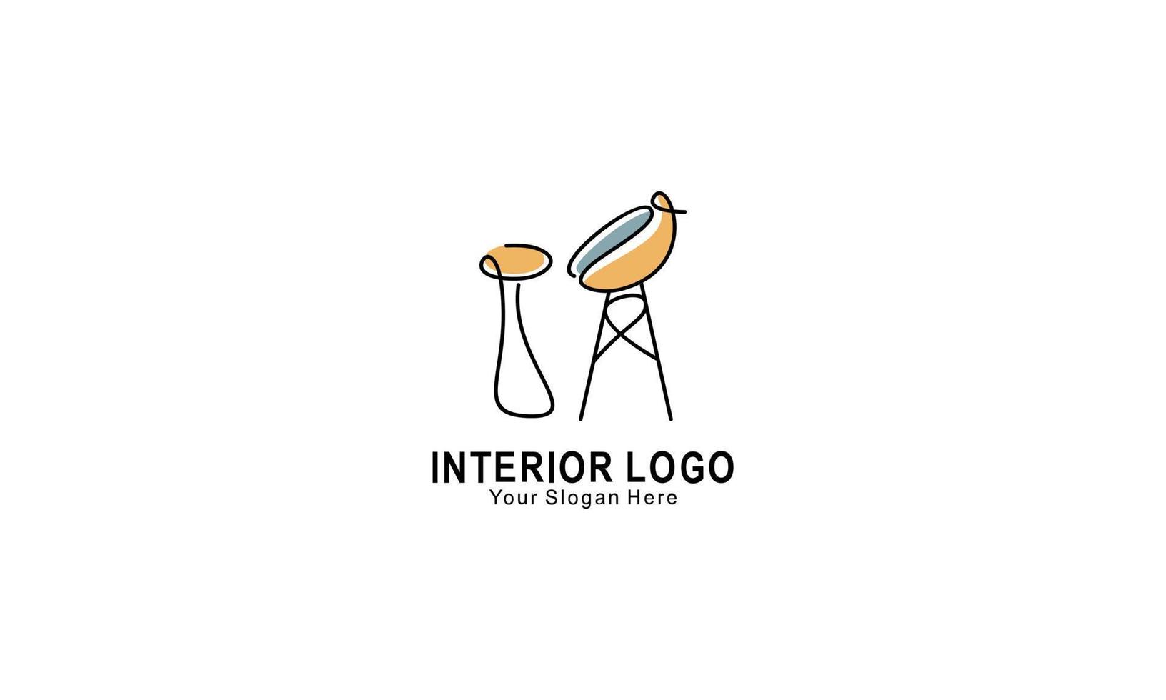 interiör minimalistisk rum, Galleri möbel logotyp design vektor