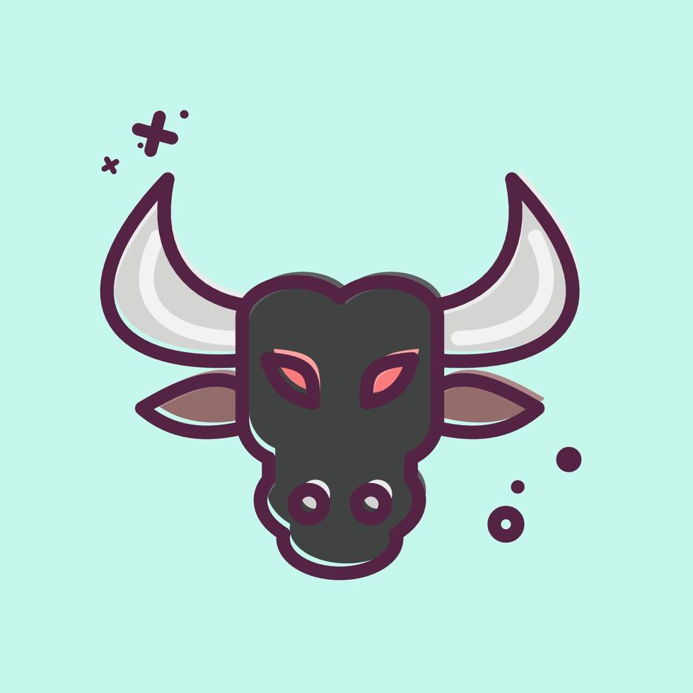 ikon tjur. relaterad till djur- huvud symbol. enkel design redigerbar. enkel illustration vektor