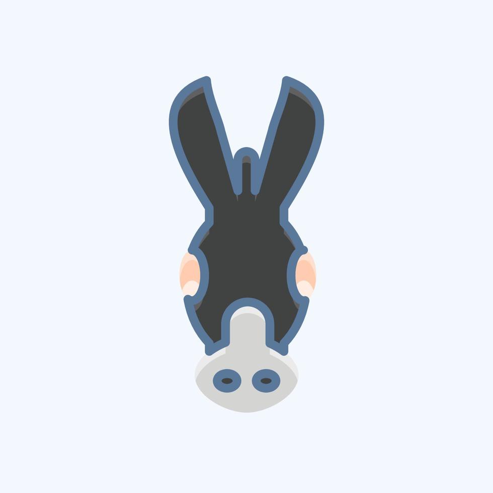 ikon åsna. relaterad till djur- huvud symbol. enkel design redigerbar. enkel illustration vektor
