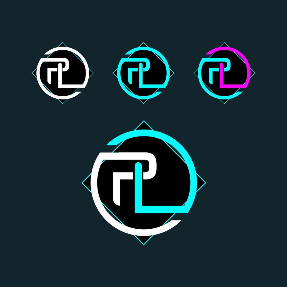 pl lp trendig brev logotyp design vektor