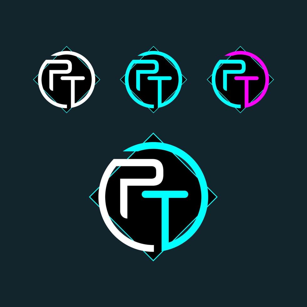 pt tp trendig brev logotyp design vektor