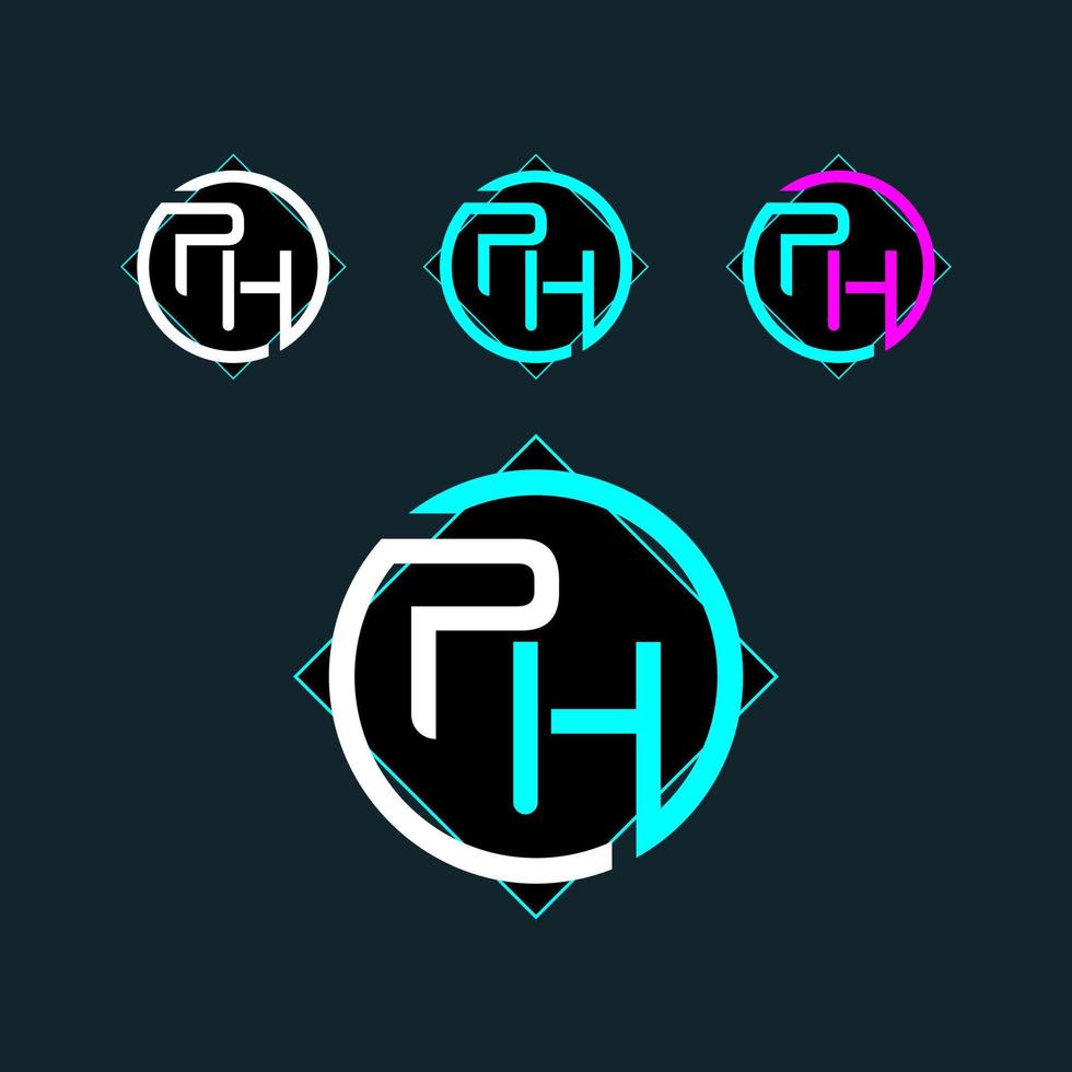 ph hp trendig brev logotyp design vektor