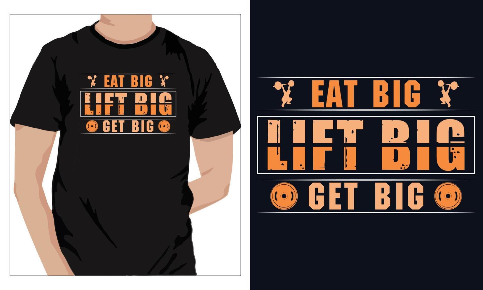 Gym kondition t-tröjor design äta stor hiss stor skaffa sig stor vektor