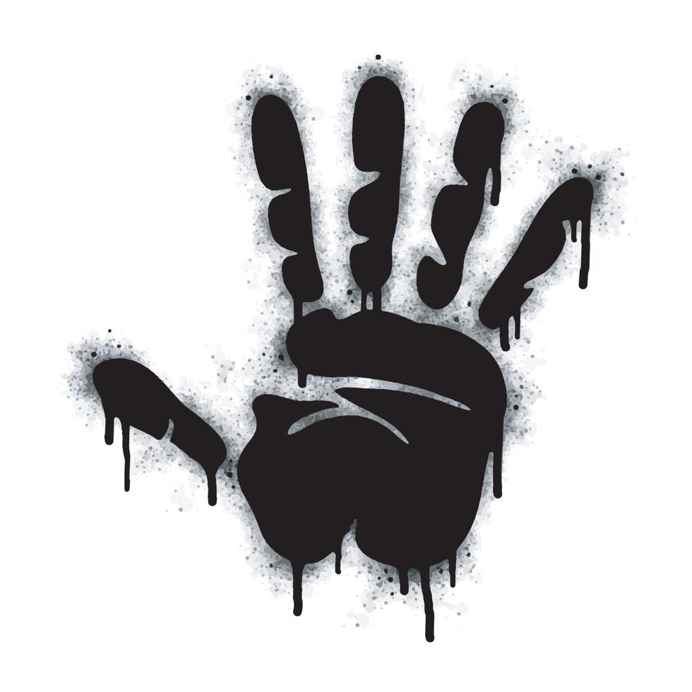 Graffiti halt Zeichen Sammlung sprühen gemalt schwarz auf Weiß. Hand fallen Symbol. isoliert auf Weiß Hintergrund. Vektor Illustration