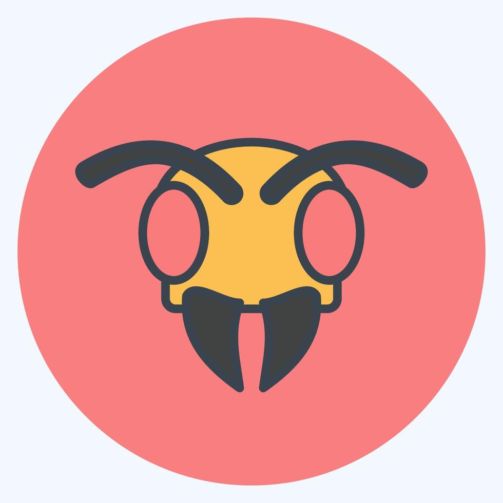 Symbol Biene. verbunden zu Tier Kopf Symbol. einfach Design editierbar. einfach Illustration vektor